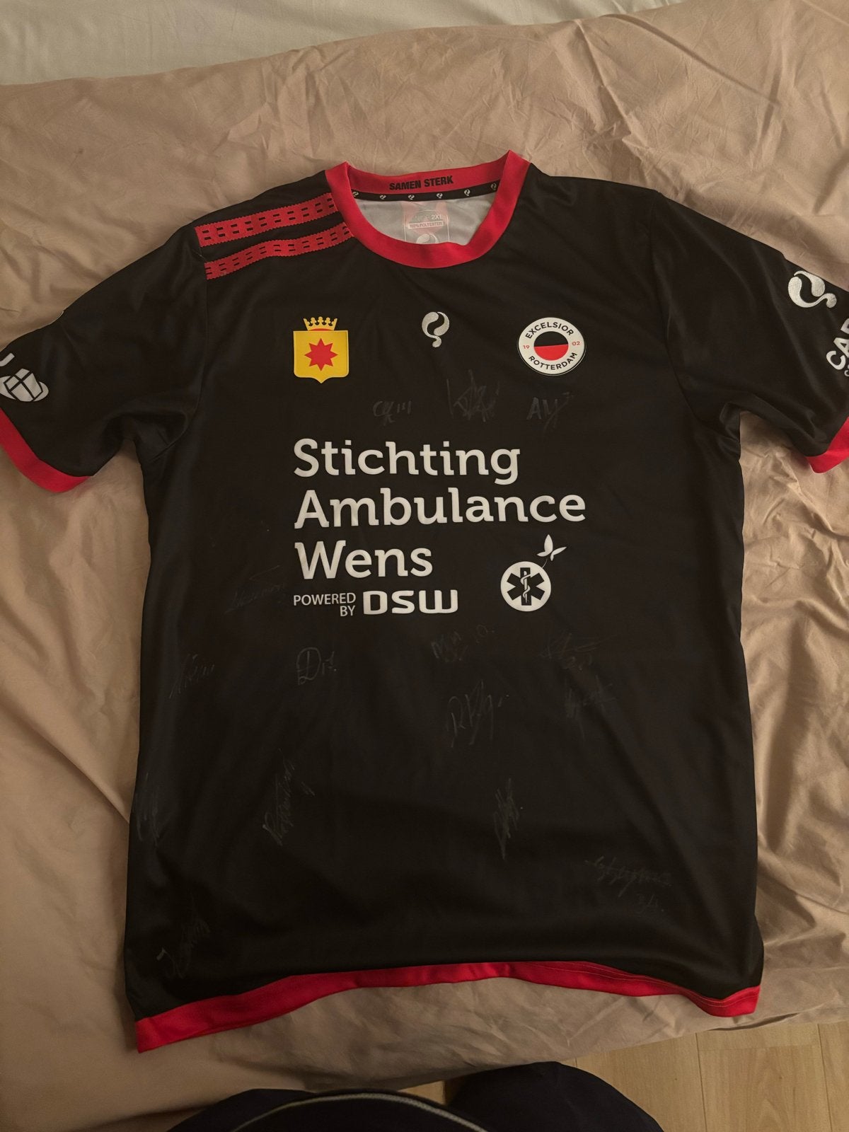 Gesigneerd Excelsior Rotterdam shirt - Samen Sterk, Zwart, Overige maten, Ophalen of Verzenden, Zo goed als nieuw