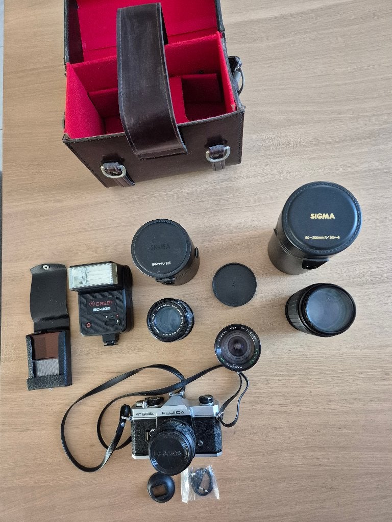 Fujica ST 605N Camera met veel extra's, Ophalen, Gebruikt, Spiegelreflex, Fuji