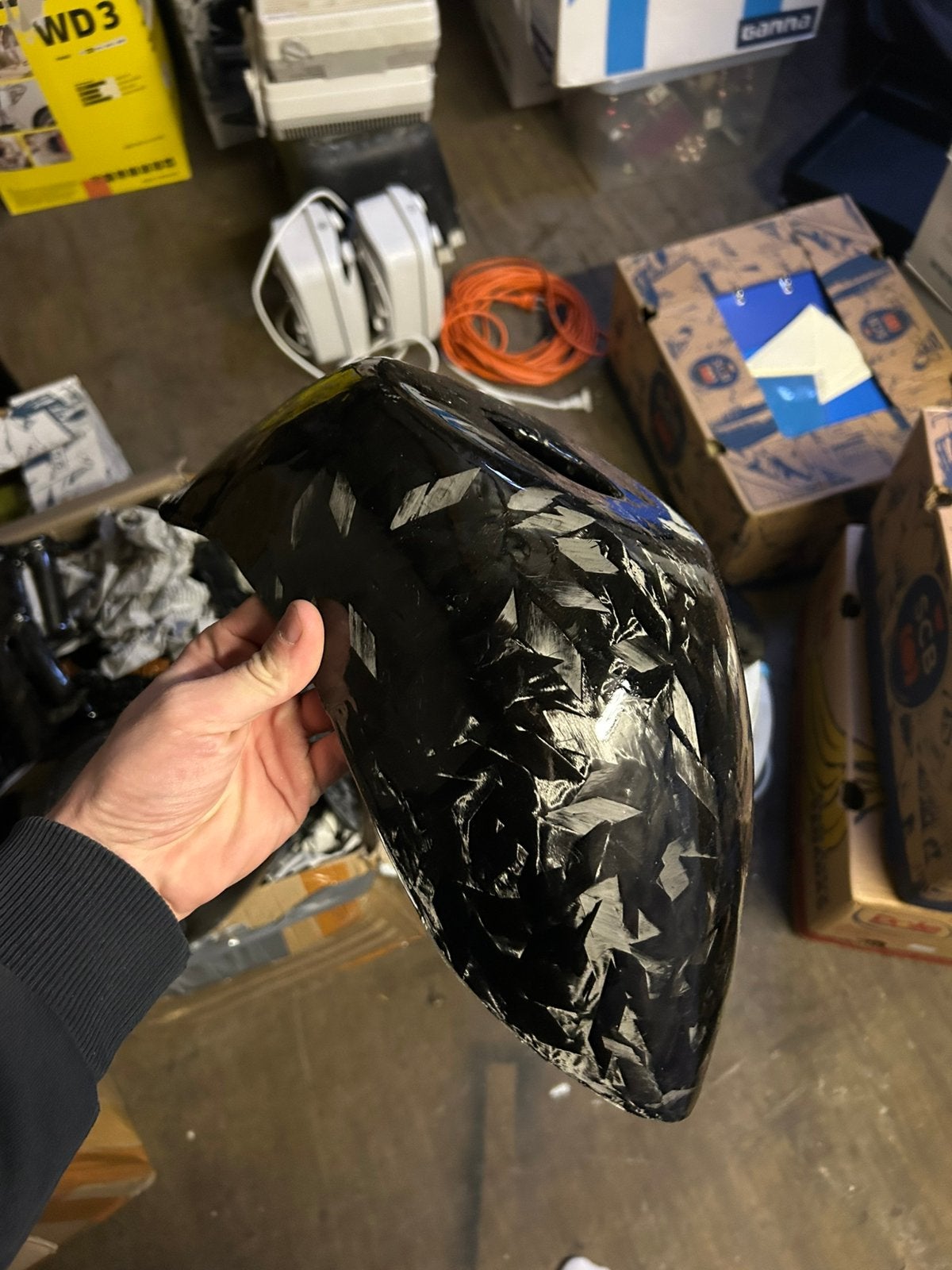 Forged carbon sp spatbord set (grote flakes), Motoren, Ophalen of Verzenden