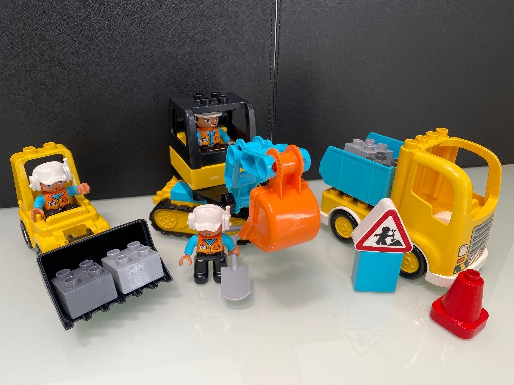 Lego Duplo graafmachine, vrachtwagen en bulldozer, Kinderen en Baby's, Speelgoed | Duplo en Lego, Ophalen of Verzenden, Zo goed als nieuw