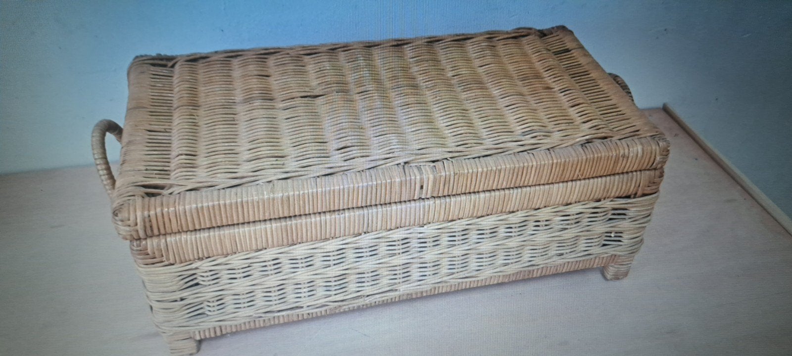Rotan opbergkist / mand met deksel 60 x 32 x 23 cm, Minder dan 50 cm, 50 tot 100 cm, Nieuw, Ophalen of Verzenden