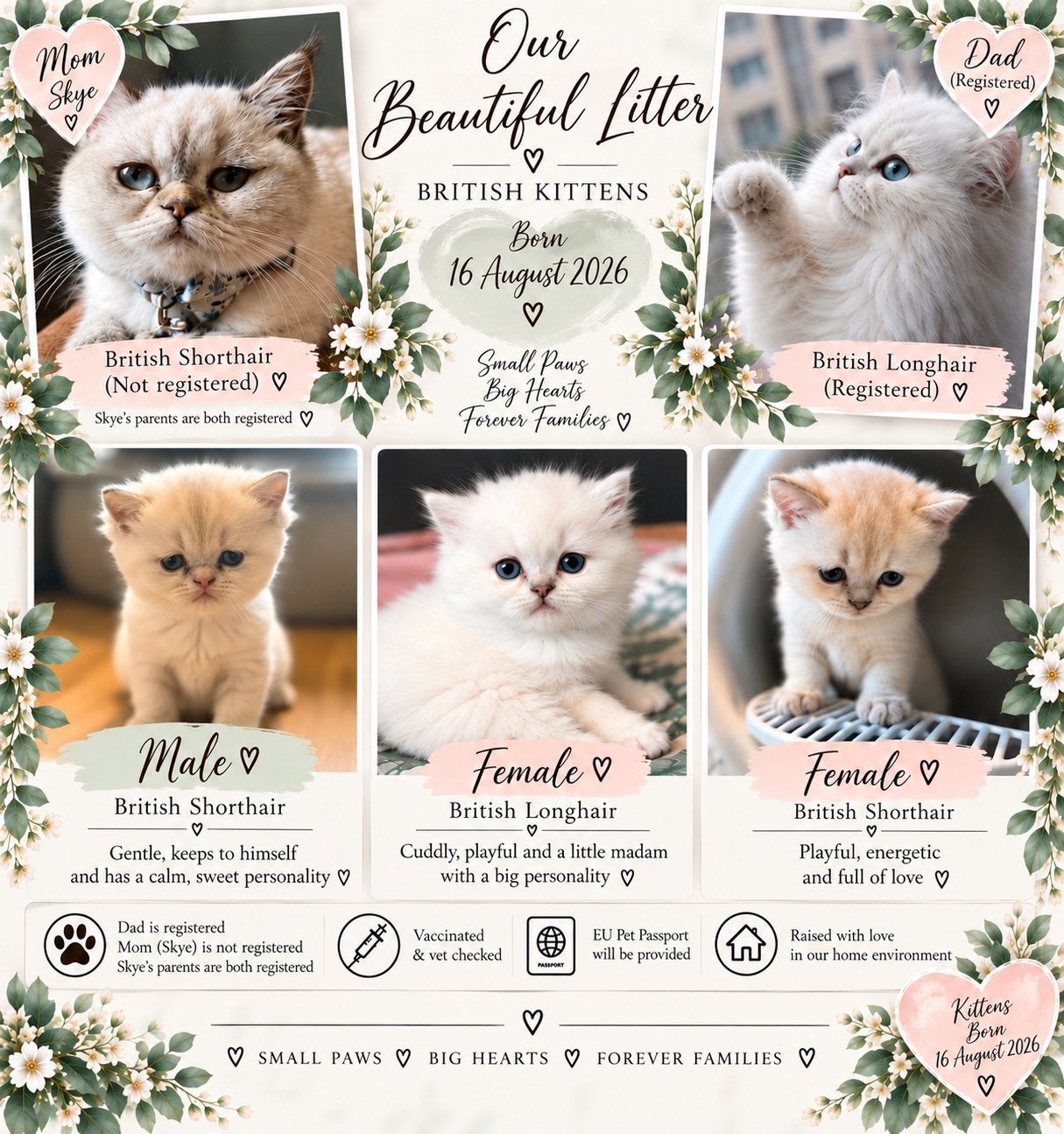 British Shorthair & British Longhair kittens, Meerdere dieren