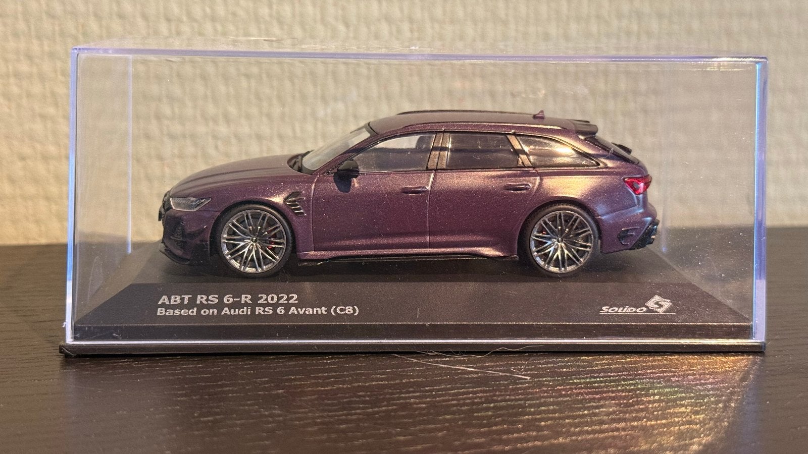 1/43 Audi RS6 ABT Paars - Solido Modelauto, Ophalen of Verzenden, Zo goed als nieuw, Auto