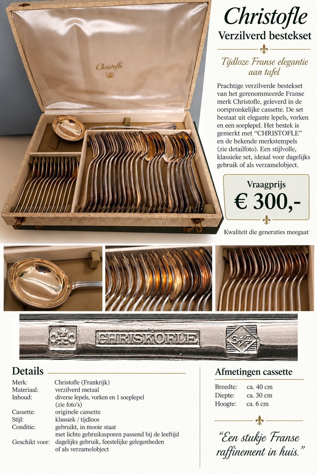 Christofle Verzilverd Bestekset - Tijdloze Franse Elegantie, Antiek en Kunst, Ophalen of Verzenden
