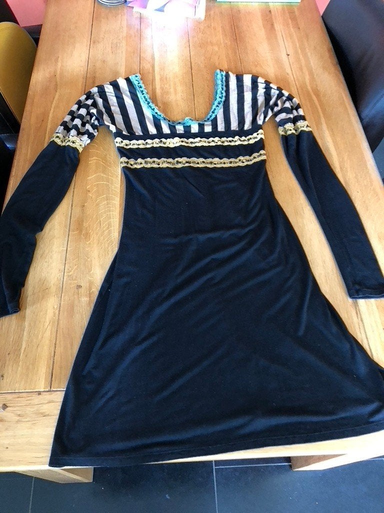 Zwarte Pianura Studio jurk, mt 46 = 40, Kleding | Dames, Maat 38/40 (M), Pianura, Verzenden, Zwart