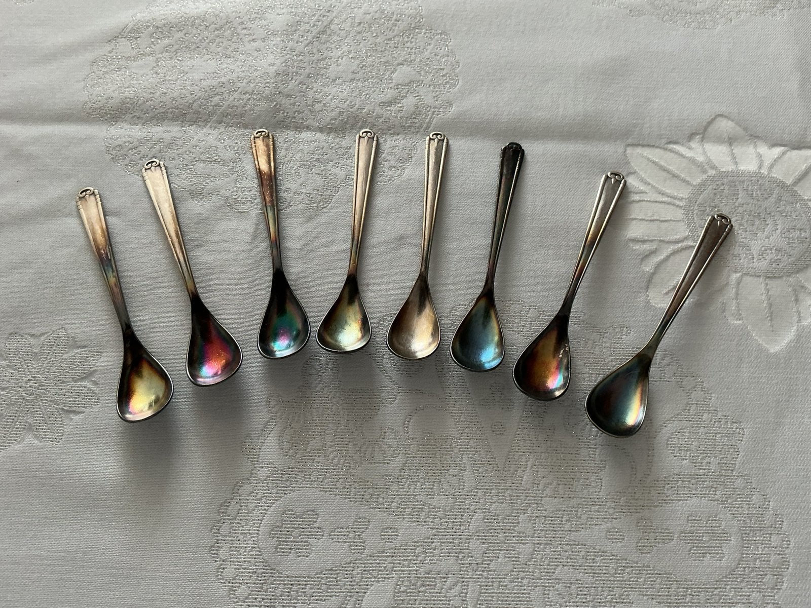8 vintage lepeltjes, inscriptie Sola 90, Ophalen