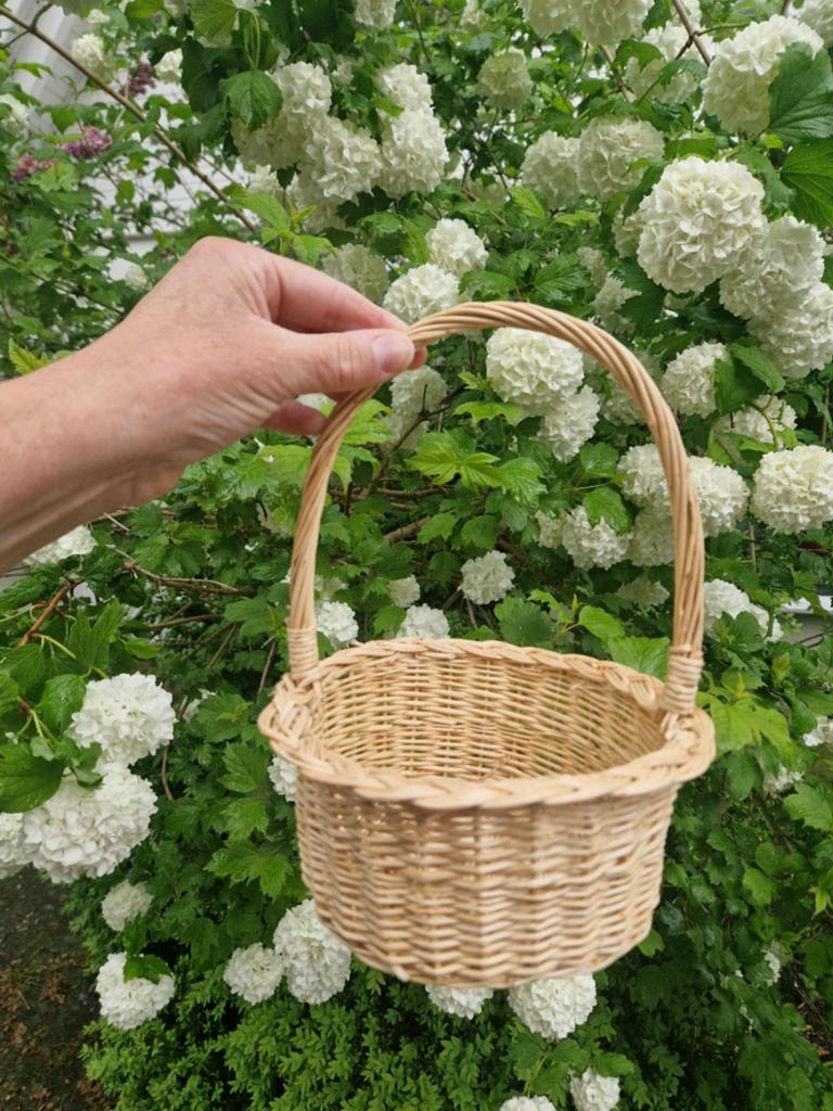 Mand Strooimand Bruidsmeisje Bruidskind Bruiloft bloemenmand, Verzenden, Nieuw, Wit, Accessoires