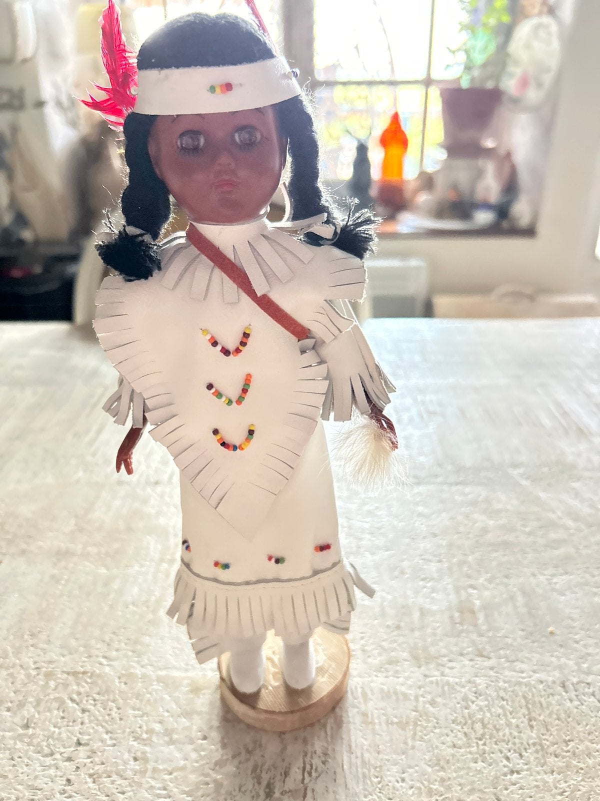 Vintage Native American Pop met Kralen Jurkje, Verzamelen, Ophalen of Verzenden, Gebruikt, Pop