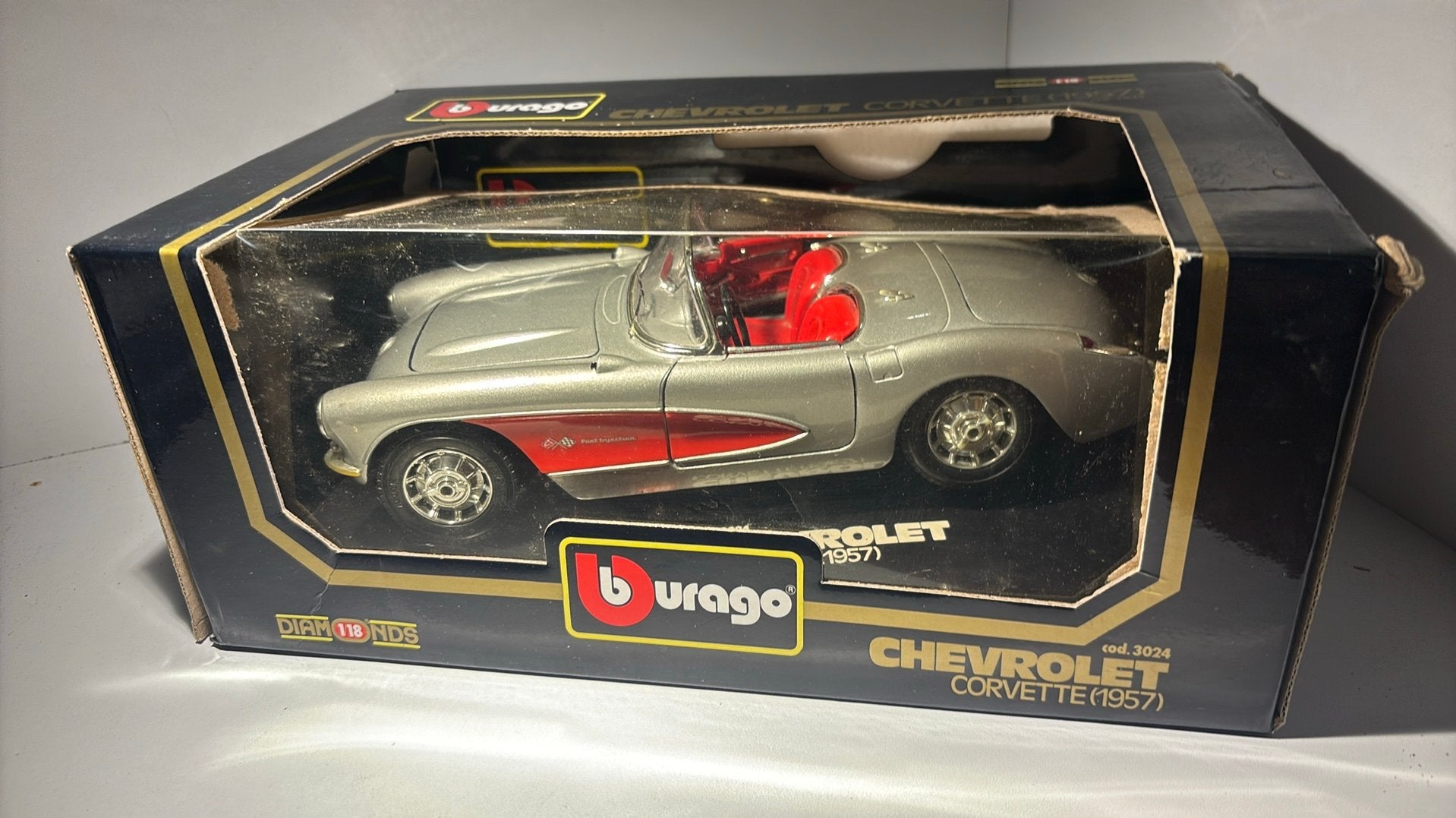 Chevrolet Corvette 1957 Bburago 1.18, Ophalen of Verzenden, Bburago, A, A