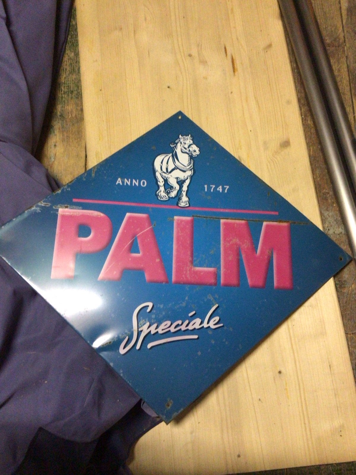 Vintage Palm Speciaal reclamebord - Anno 1747, Ophalen of Verzenden, Gebruikt, Reclamebord, Plaat of Schild