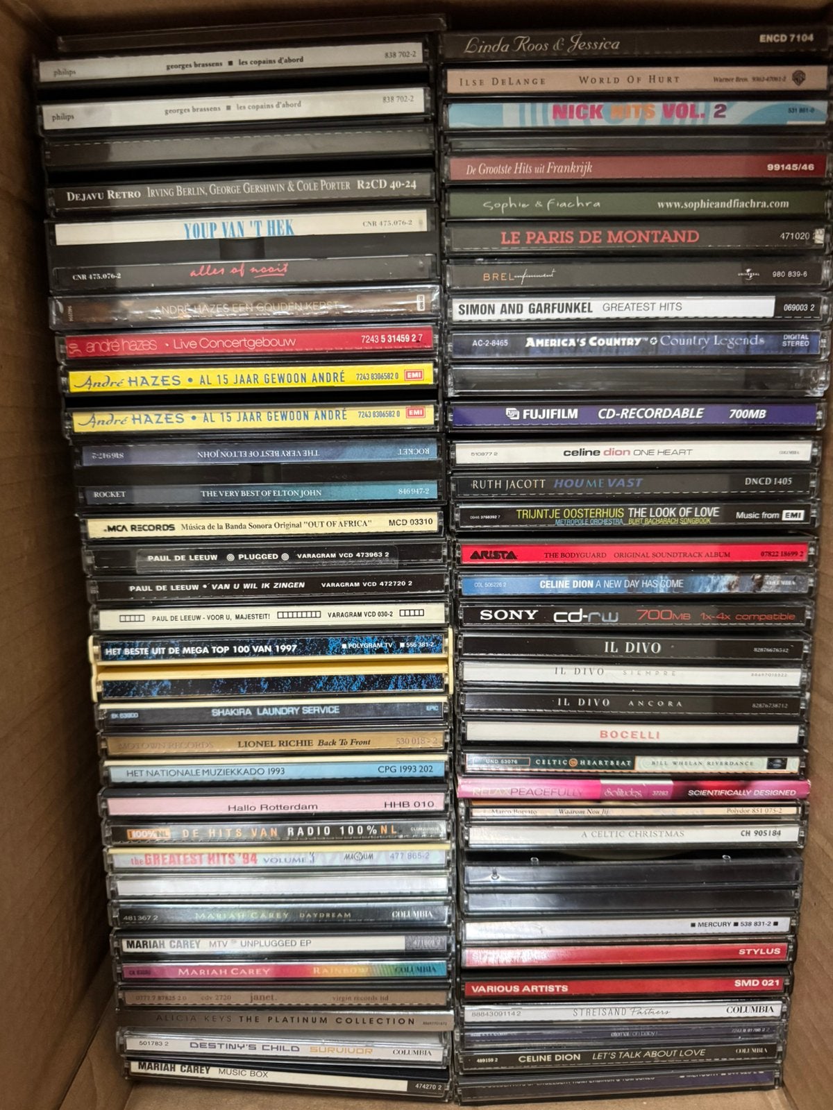 66 pop CDs en 🔴 11 singel CDtjes  doos vol, Ophalen of Verzenden, Gebruikt