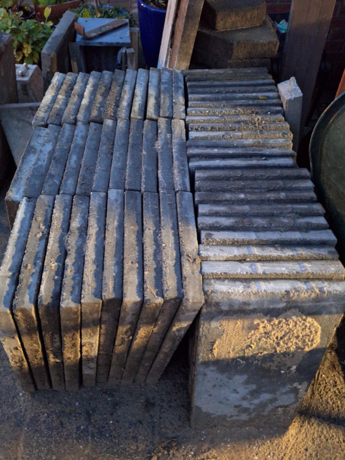 Grijze betontegels 60x30x4 cm - 12 m², Ophalen, Gebruikt, 10 m² of meer, Beton