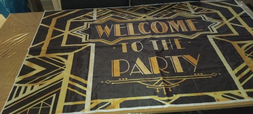 banner welkom to the party, Ophalen of Verzenden, Gebruikt, Versiering, Overige