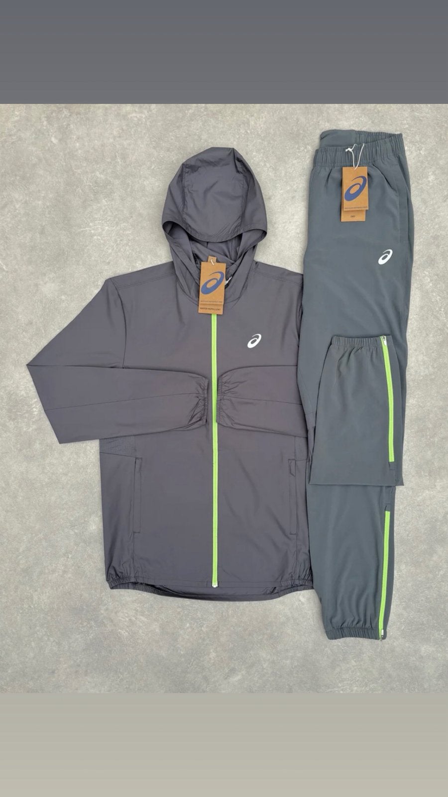 Asics Lemon Grijs Trainingspak - Zomerklaar (S-XL), Kleding | Heren, Verzenden, Geel, Nieuw, Hardlopen of Fietsen