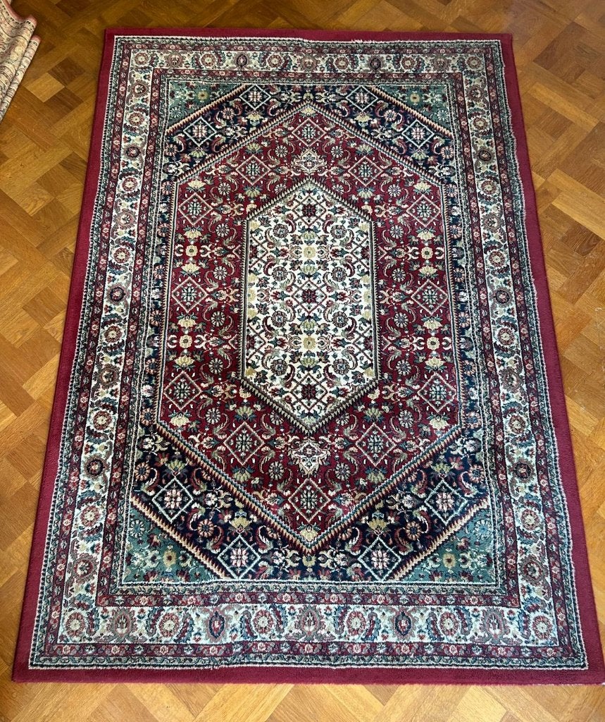Rood vloerkleed kunstzijde Royal Majestic, 160 x 230 cm, Groen, 150 tot 200 cm, 200 cm of meer, Ophalen of Verzenden