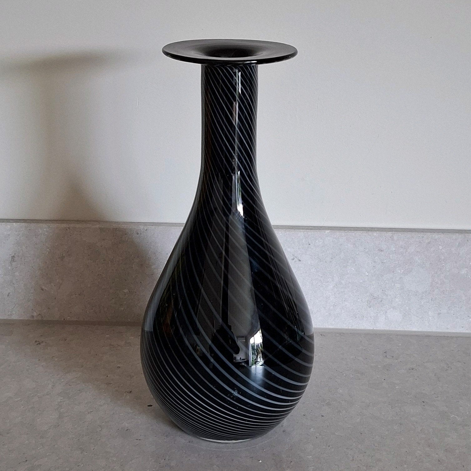 Murano Sommerso vaas, Blauw, Ophalen of Verzenden, Minder dan 50 cm, Glas