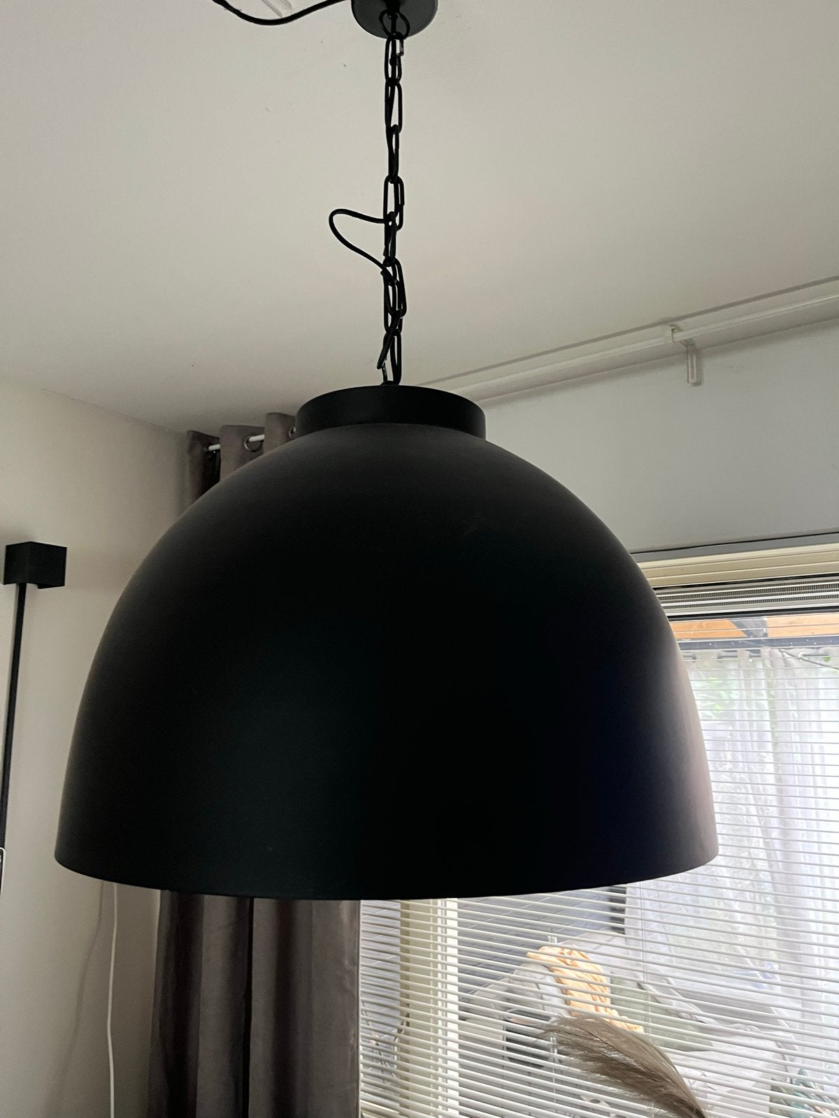 Industriële Zwarte Hanglamp met Goud - Ø 60cm, Huis en Inrichting, Lampen | Hanglampen, Ophalen, Zo goed als nieuw, Metaal, 50 tot 75 cm