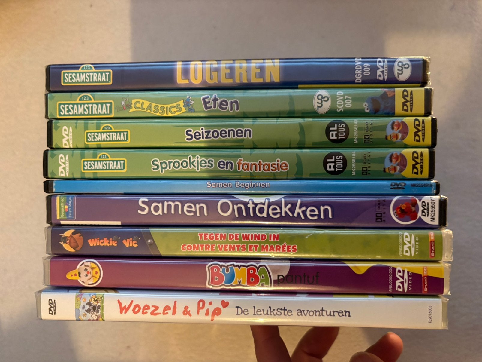 9 kinderdvd’s, sesamstraat, studio 100 en woezel&pip, Cd's en Dvd's, Dvd's | Kinderen en Jeugd, Avontuur, Alle leeftijden, Ophalen of Verzenden