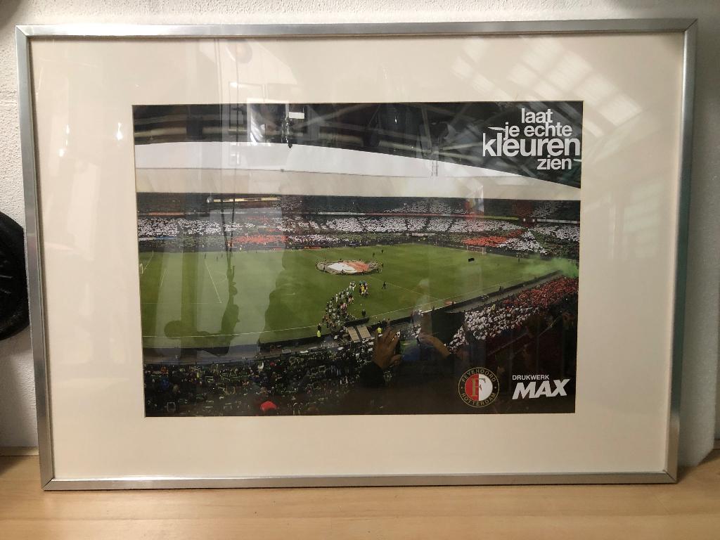 P.002 / Stadion poster I Feyenoord (Voetbal), Ophalen, Met lijst, Rechthoekig Liggend, Zo goed als nieuw