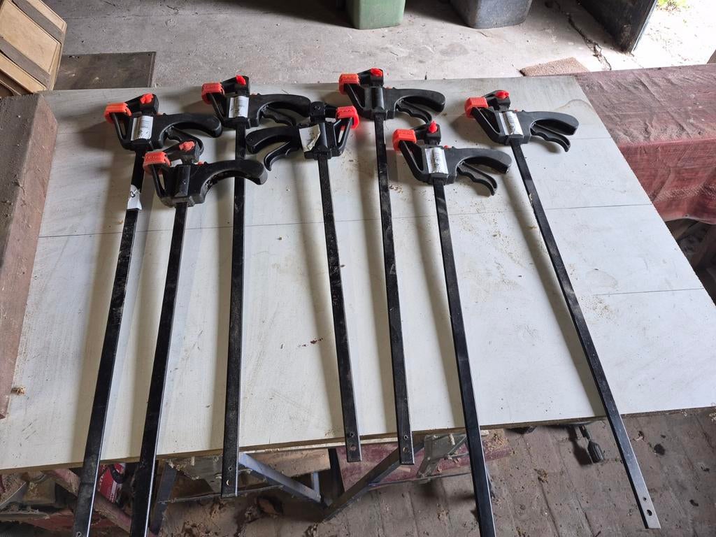 Lijmklemmen set: 7x 60cm speedklem, Ophalen, Gebruikt