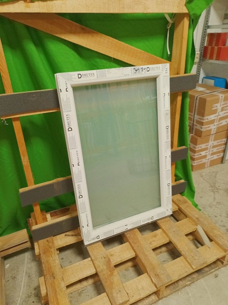 Kunststof Vast kozijn  b65,1 x h101 cm Wit  -674-, Niet ingevuld, Kunststof, Minder dan 75 cm, Raamkozijn