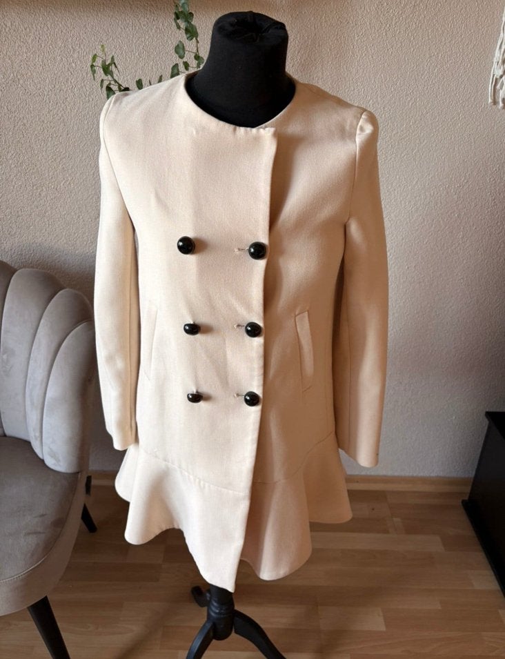 Zara mooie double breasted nette tussen jas mt XS ZGAN, Ophalen of Verzenden, Zo goed als nieuw, Maat 34 (XS) of kleiner, Overige kleuren