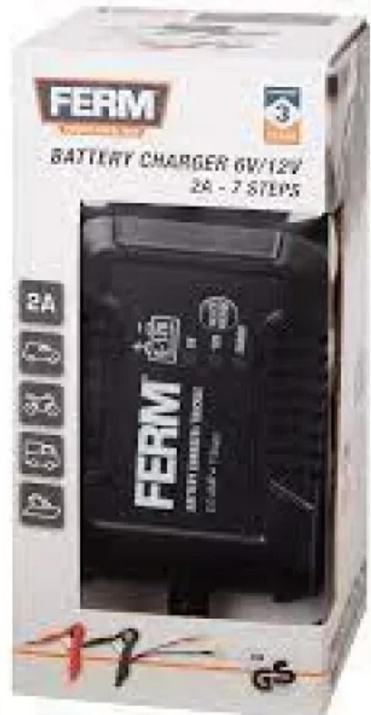 Ferm Acculader 6V/12V 2A - 7 stappen, Ophalen of Verzenden, Nieuw, Universele onderdelen
