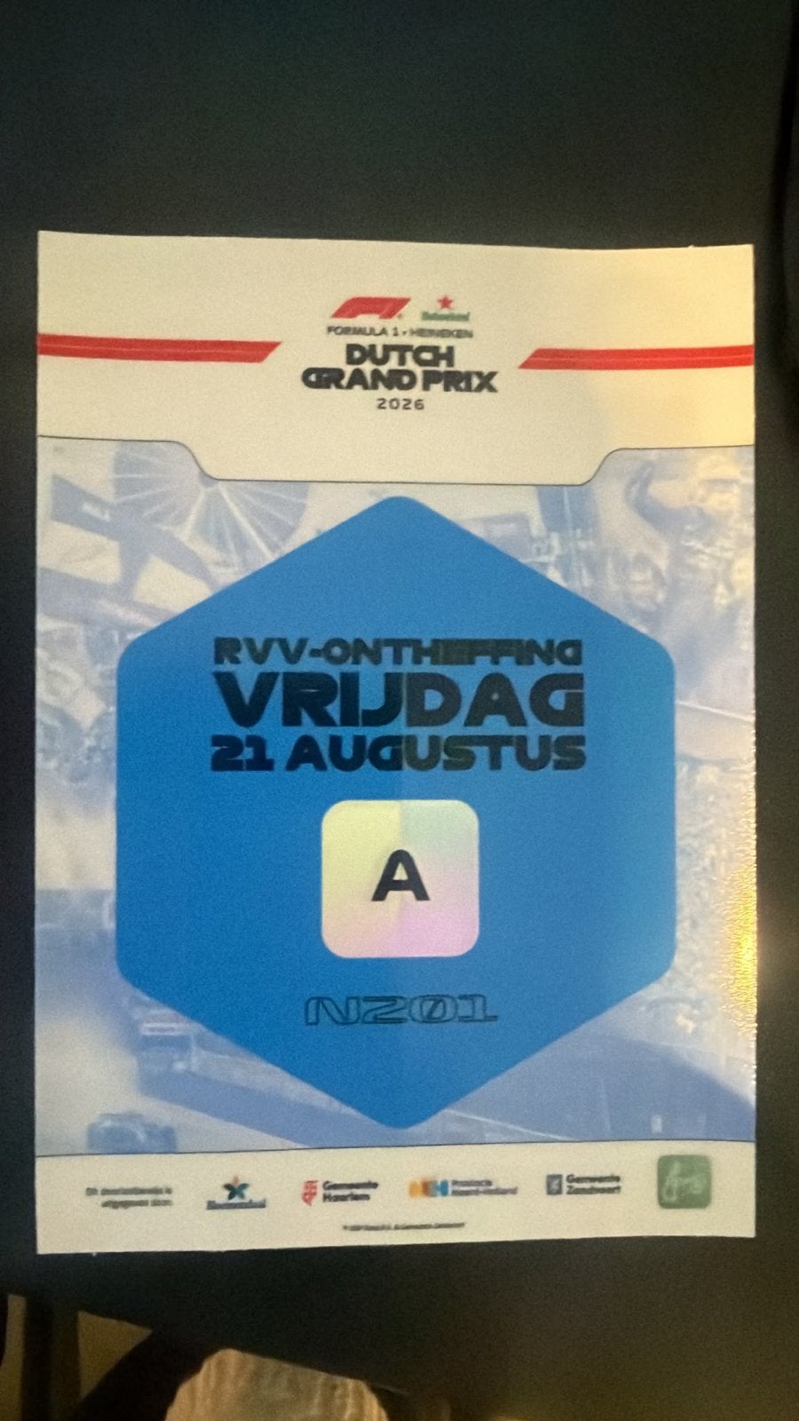 Rvv ontheffing Dutch Grand Prix - 21 augustus, Eén persoon