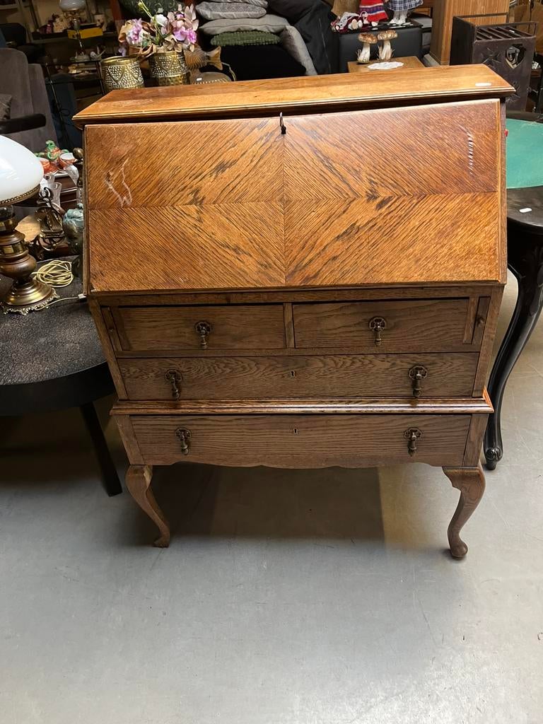 Leuke oude secretaire met diverse laadhes en kastjes, Ophalen, Gebruikt