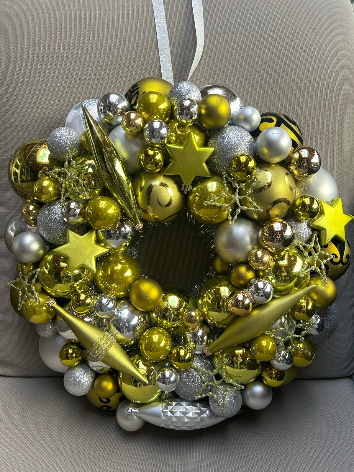 Kerstkrans van kerstballen handgemaakt, Ophalen of Verzenden, Nieuw
