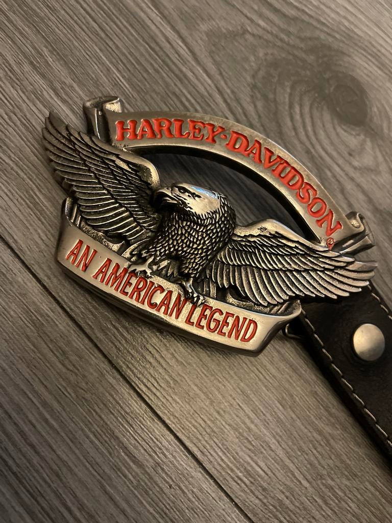 Vintage Harley Davidson Gesp met Riem - Maat 85 (1991), Kleding | Heren, Ophalen of Verzenden, Zwart