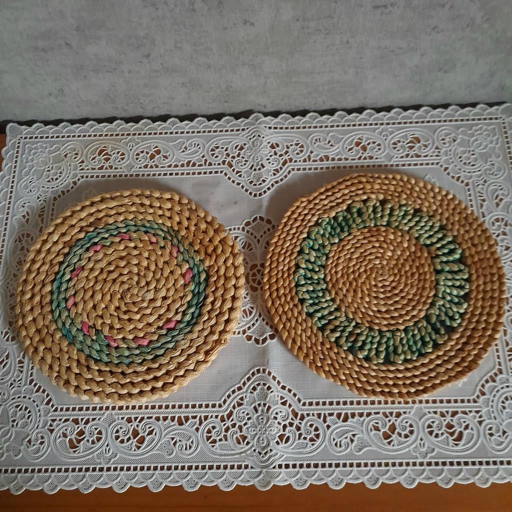 2 Vintage pannen onderzetters, Ophalen of Verzenden