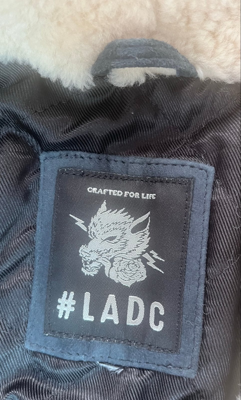 LADC suède bomberjack met zwarte voering, Ophalen of Verzenden, Zo goed als nieuw, Maat 48/50 (M), Blauw