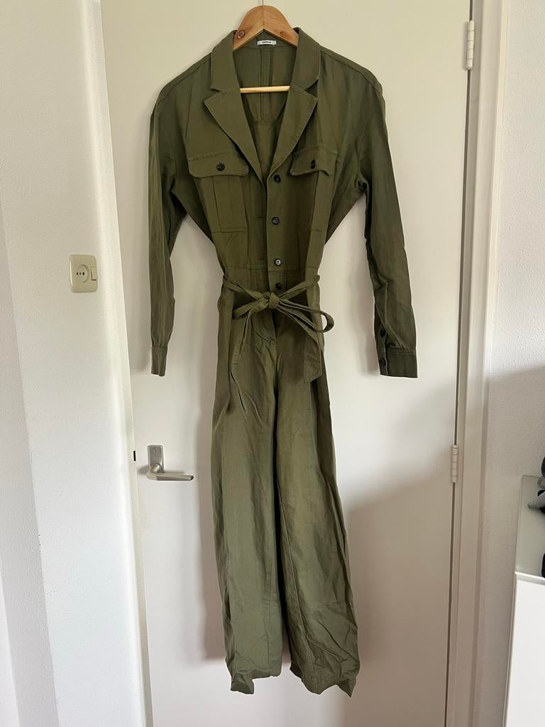 Denham jumpsuit maat S, legergroen, Kleding | Dames, Jumpsuits, Ophalen of Verzenden, Zo goed als nieuw, Groen