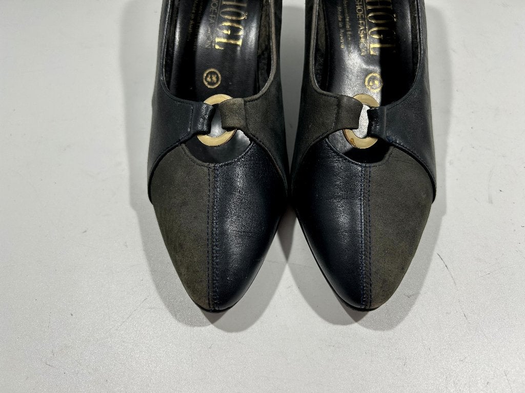 Maat 37.5, Hogl, stijlvolle zwarte pumps ., Pumps, Verzenden, Zwart, Zo goed als nieuw