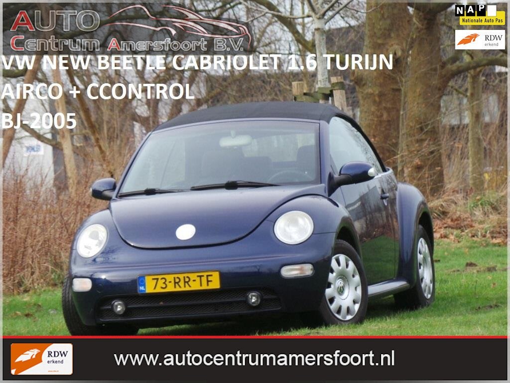 Volkswagen New Beetle Cabriolet 1.6 Turijn Comfort ( INRUIL, Auto's, Dealer onderhouden, Stof, Gebruikt, Beetle (Kever)