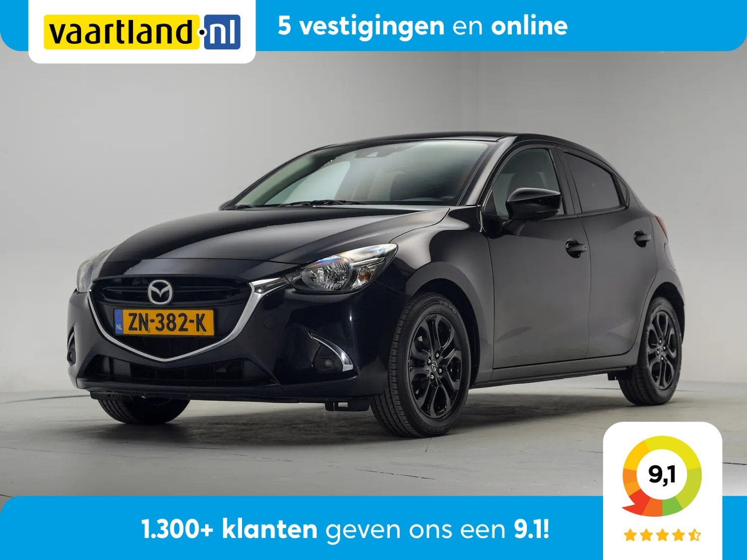 Mazda 2 1.5 SkyActiv-G 90 Sport Select [ Navi Camera Clima ], Auto's, 4 cilinders, Zwart, Origineel Nederlands, Bedrijf