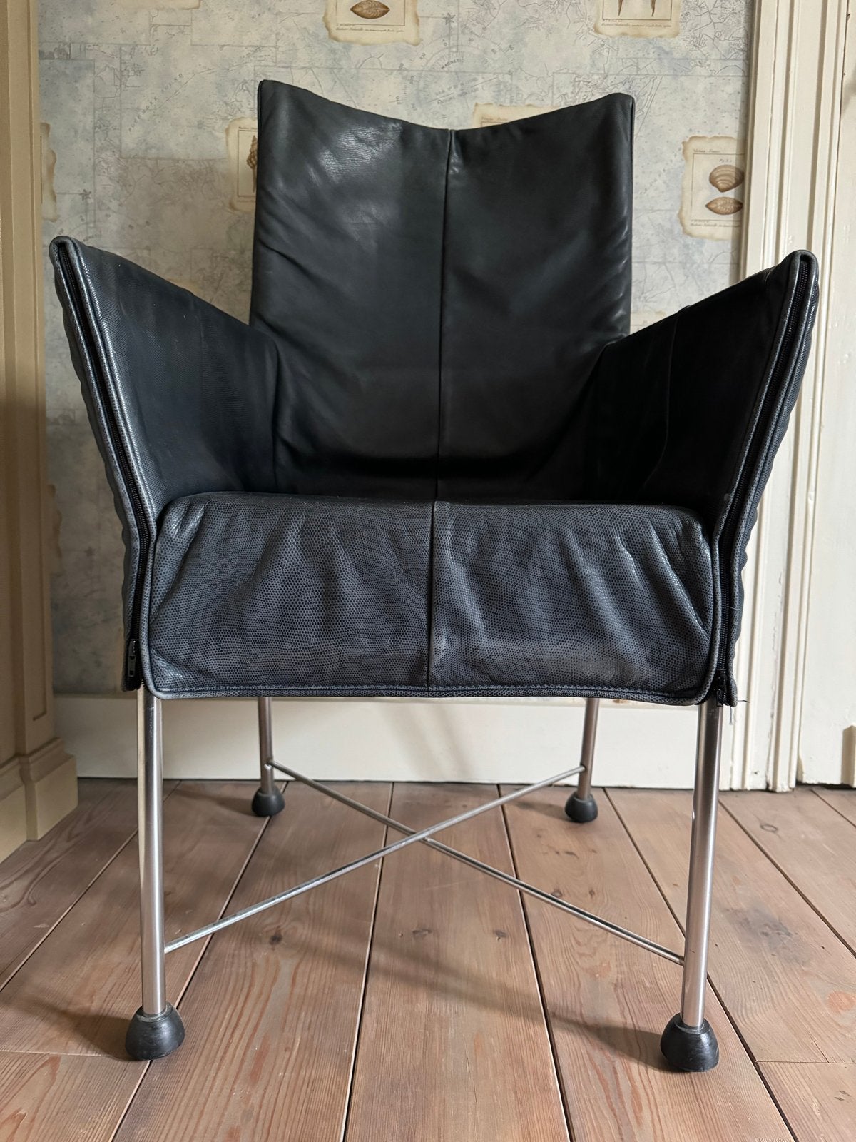 4 Montis 'Charly' fauteuils - Gerard van den Berg, Ophalen, Gebruikt, Blauw, Leer