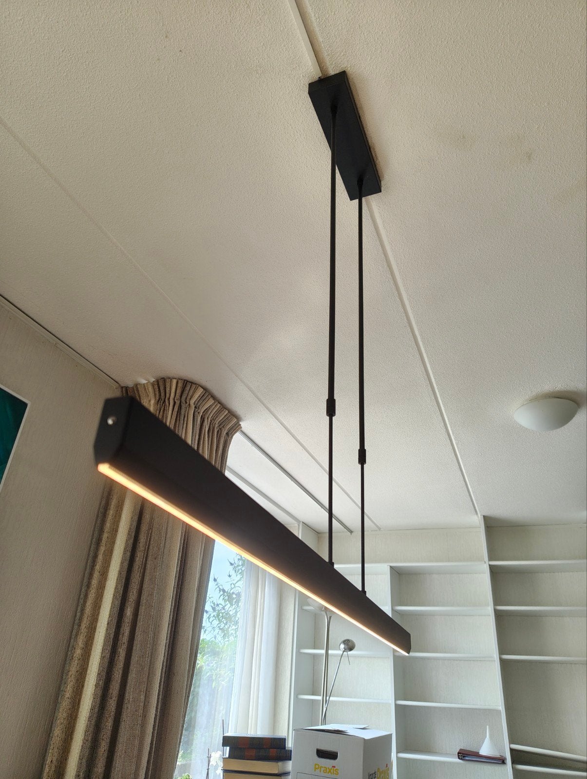 Moderne Zwarte LED Hanglamp - Strak Design, Ophalen, Modern, minimalistisch, industrieel, Overige fittingen, Zo goed als nieuw