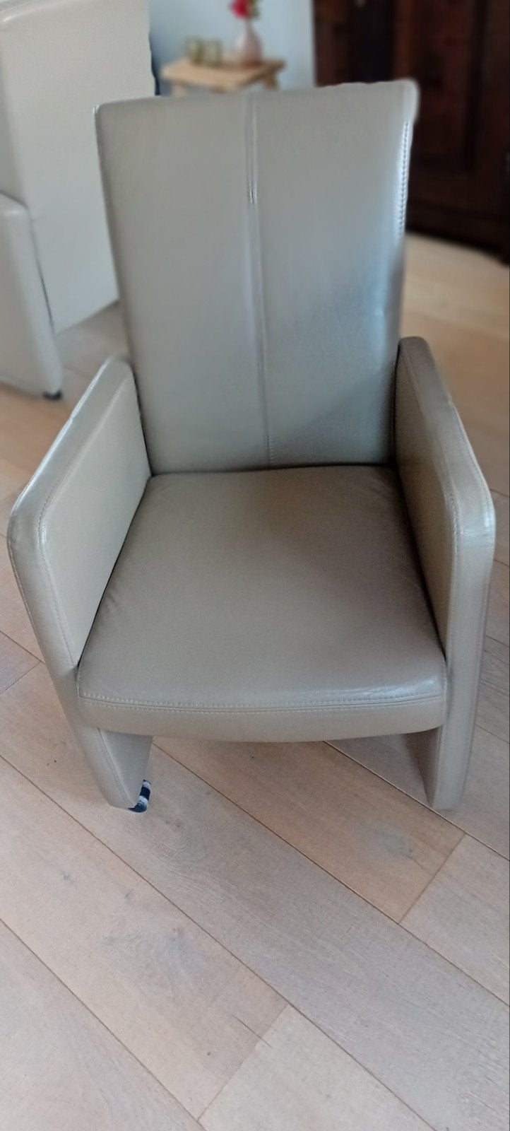 Set van 6 comfortabele leren stoelen, Huis en Inrichting, Stoelen, Ophalen, Gebruikt, Overige kleuren, Leer