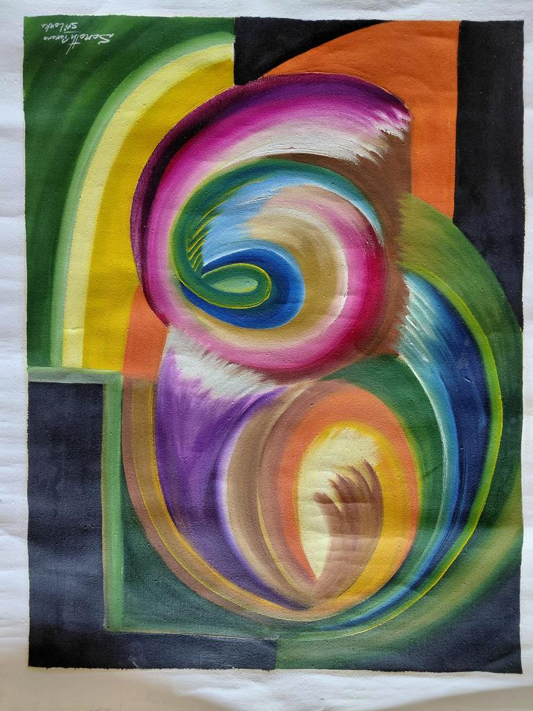 2x linnen doek / schilderij Sri Lanka, Ophalen of Verzenden