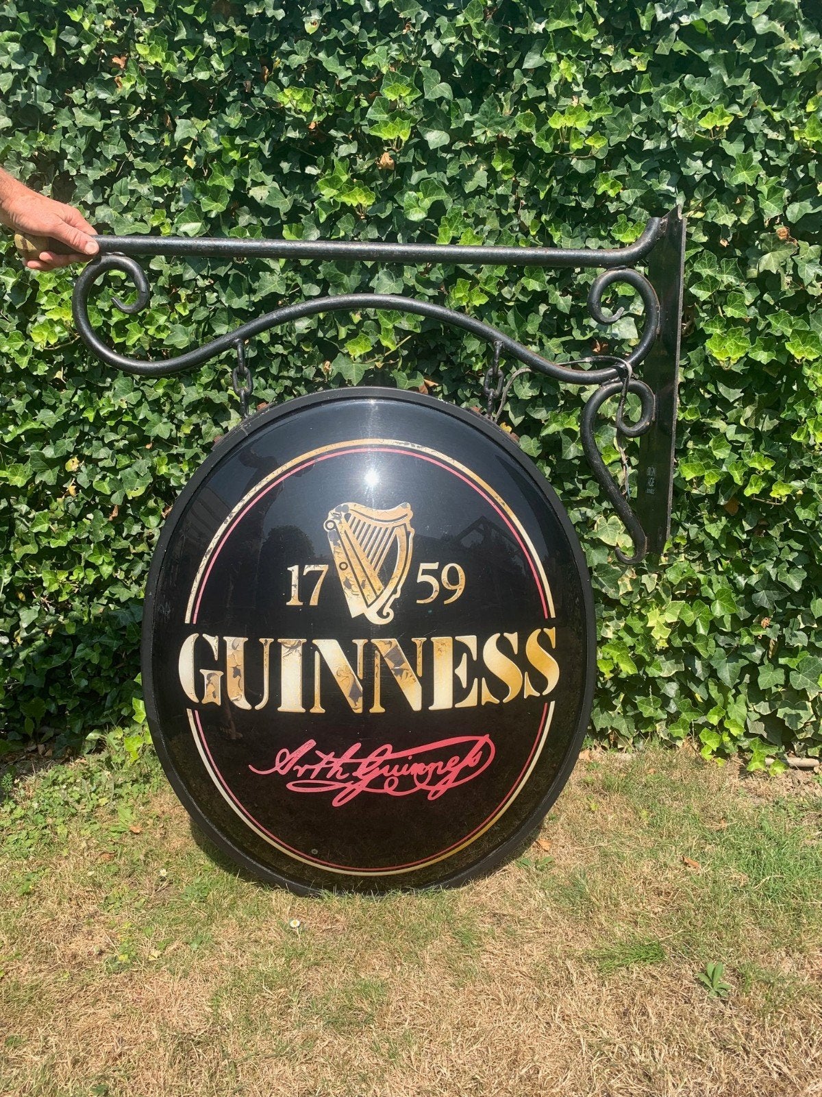 vintage GUINNESS lichtbak, Ophalen, Gebruikt, Reclamebord, Plaat of Schild, Overige merken