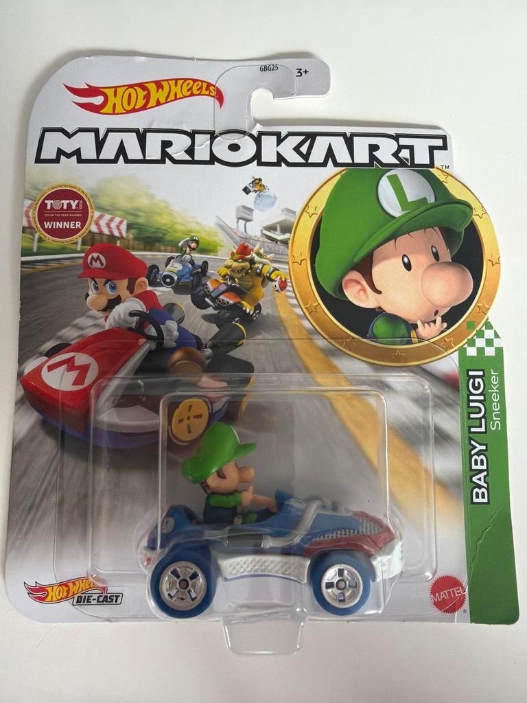 Hot Wheels Mario Kart Baby Luigi Sneeker Die-Cast, Overige merken, 1:50 of kleiner, Auto, Nieuw