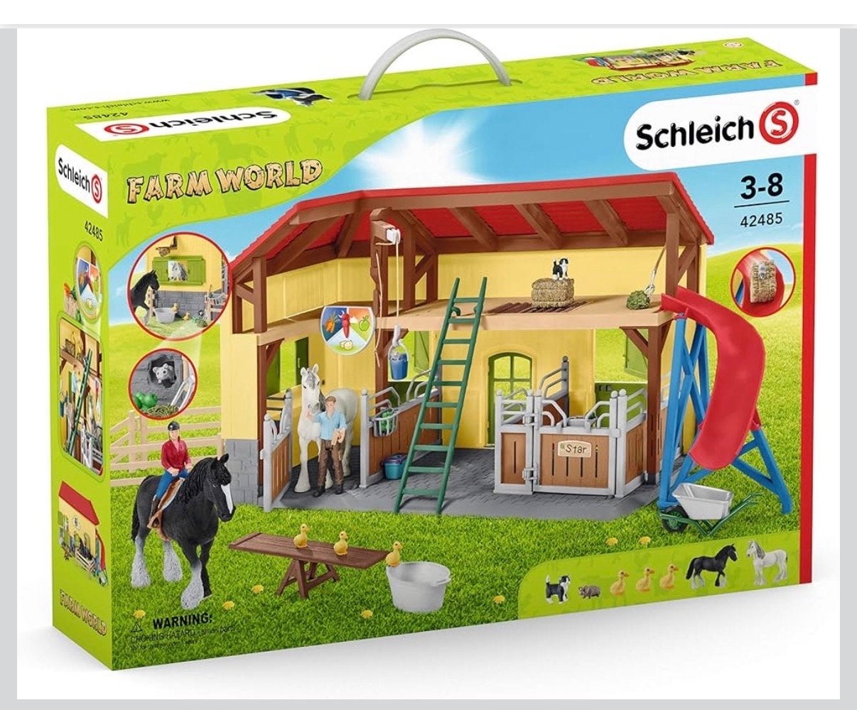 Schleich Farm World 42485  Paardenstal met accessoires, Ophalen of Verzenden, Zo goed als nieuw, Jongen of Meisje