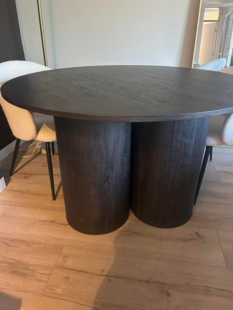 Eettafel WOOOD - donkerbruin - japandi/hotel chique, Ophalen, Zo goed als nieuw, Overige merken