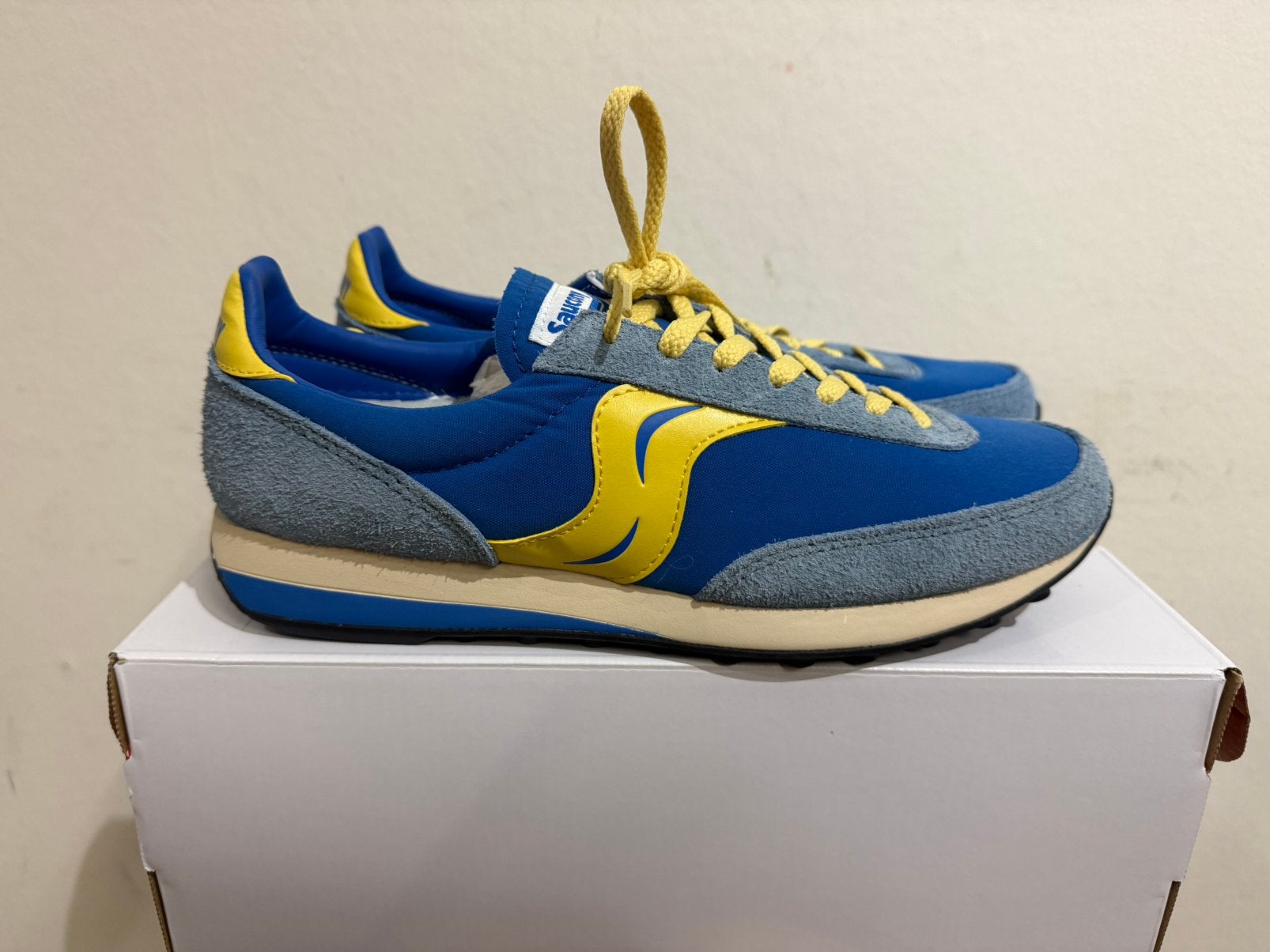 Te koop nieuwe Saucony Trainer 80 Blue Mustard, Postlaan 3, Nieuw, Ophalen of Verzenden, Saucony