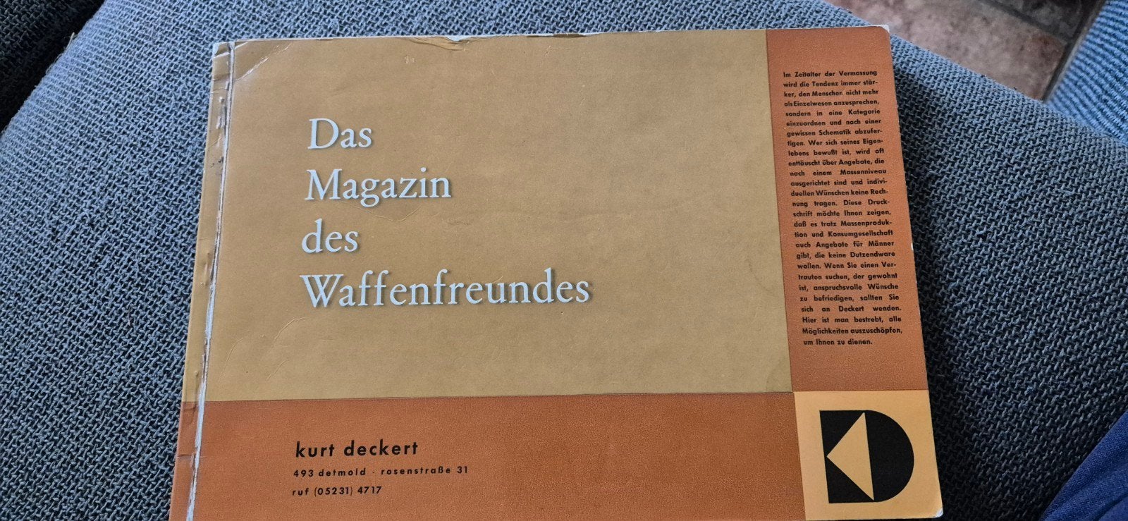 Duitse wapenfolder Kurt Deckert 1968 met prijslijst, Ophalen of Verzenden, Gelezen