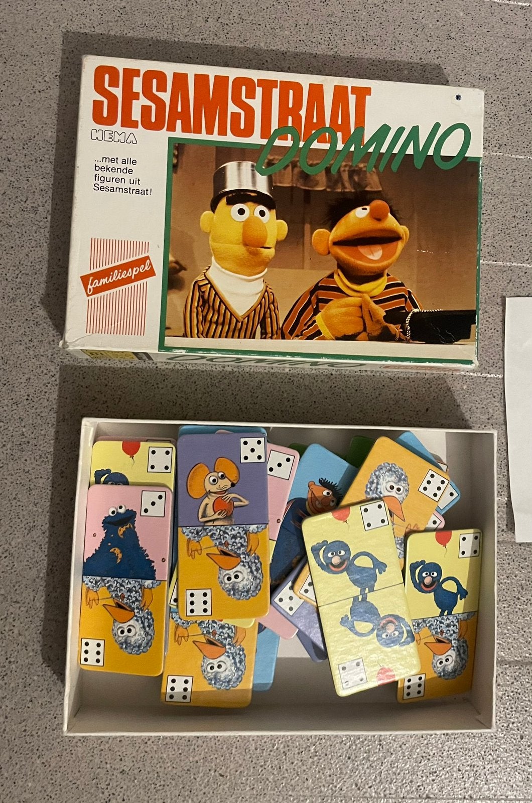 Sesamstraat domino Hema vintage compleet, Ophalen of Verzenden, Zo goed als nieuw