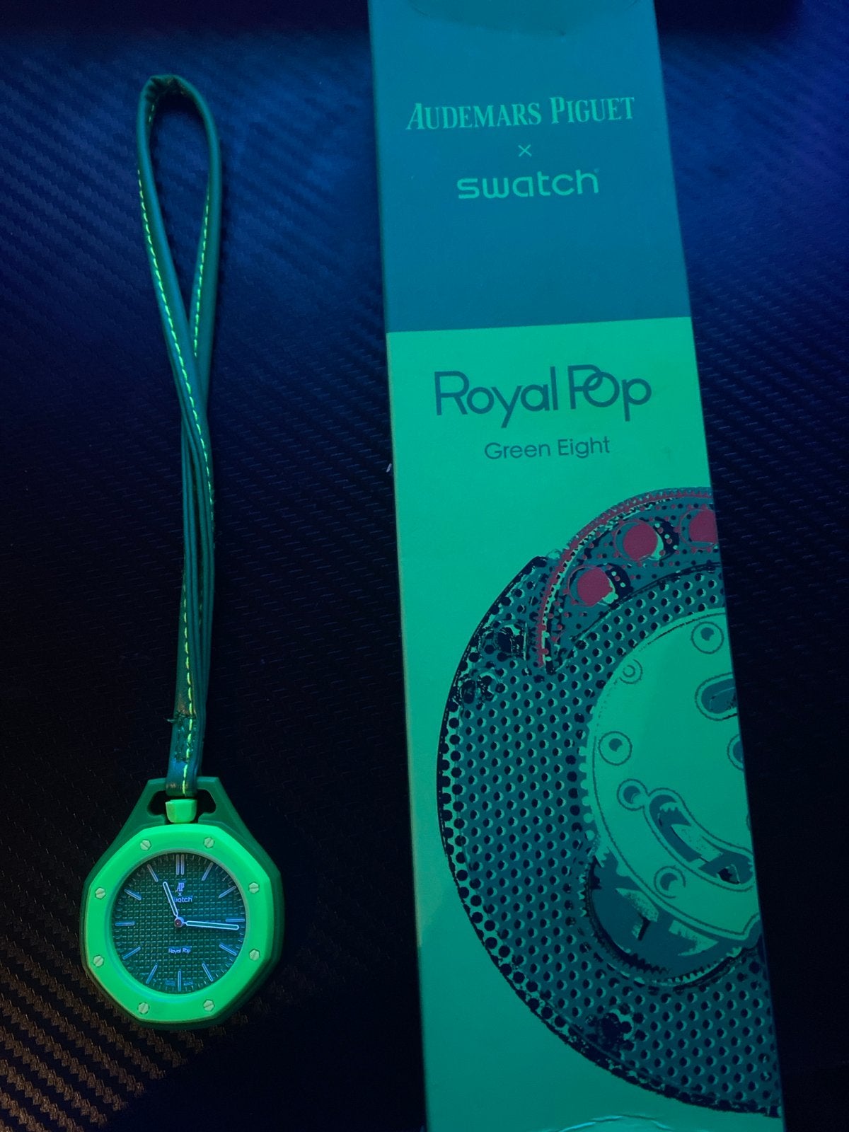 Audemars Piguet x Swatch Royal Pop Green Eight, Ophalen of Verzenden, Zo goed als nieuw, Zakhorloge, Overige merken