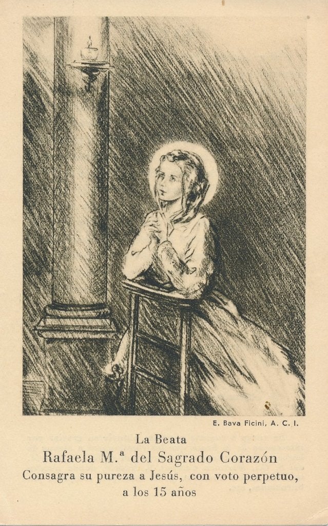 Devotieprentje van  H. Rafaela María del Sagrado Corazón, Ophalen of Verzenden, Zo goed als nieuw, Kaart of Prent, Christendom | Katholiek